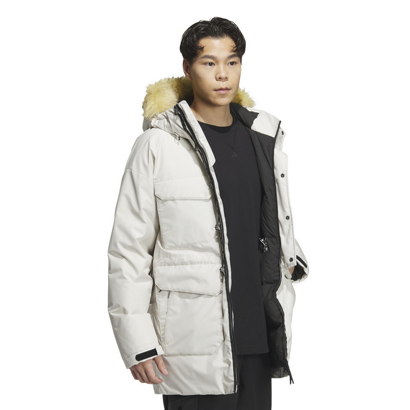 adidas阿迪达斯羽绒服男冬新款连帽保暖毛领运动羽绒服外套is0365