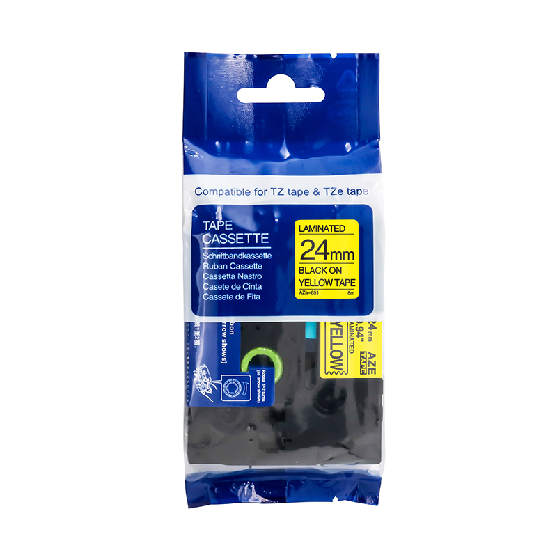 爱墨 AZE-651标签色带黄底黑字24mm /个高清大图