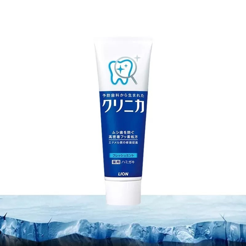 日本狮王酵素清洁牙膏美白去牙渍防蛀清新超爽薄荷味蓝条130g2支