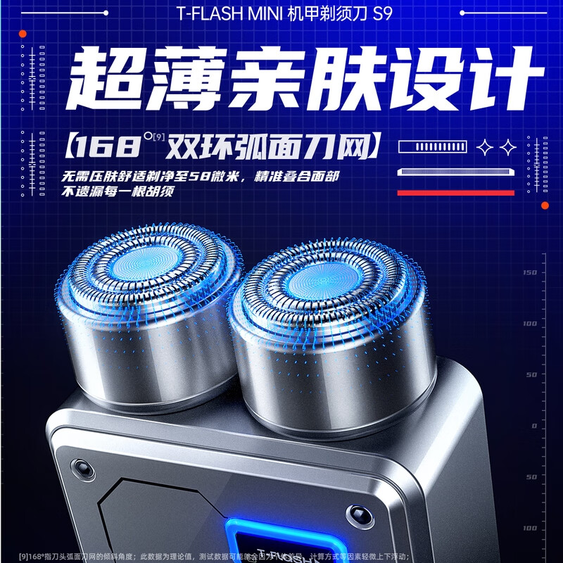 同诗旅行者双头高速剃须刀-S9冰河银高清大图