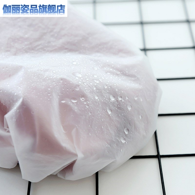 浴帽发膜专用 女款防水洗澡可爱韩国家用淋浴头套 厨房帽子防油烟 三维工匠 像皮粉+深空灰-SCL高清大图