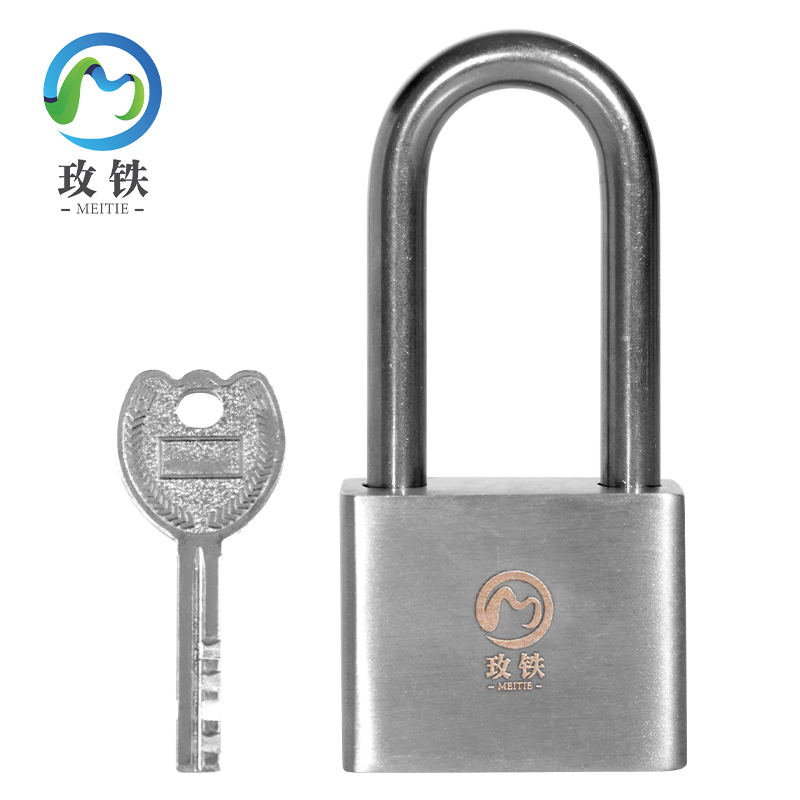 玫铁304不锈钢挂锁配1把钥匙40长梁(通开)把高清大图