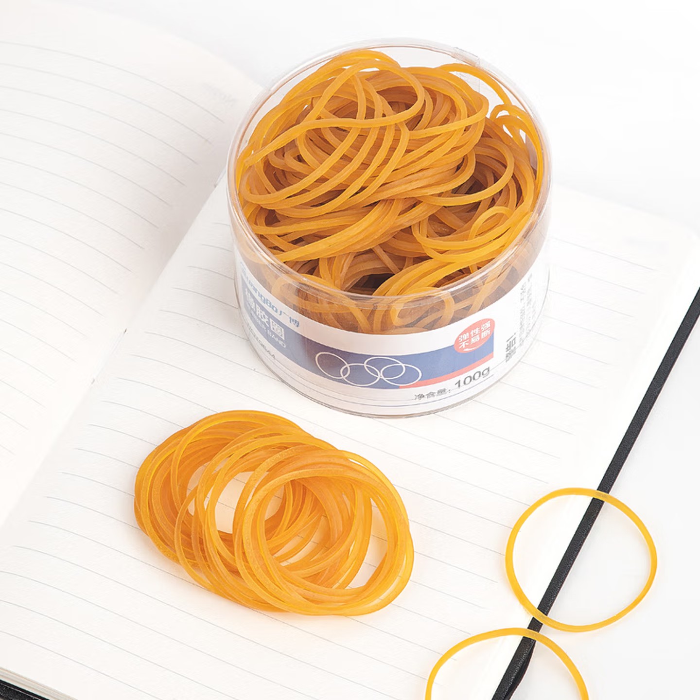 广博(GuangBo) WQT9544 100g 橡胶圈 1 盒 黄色高清大图