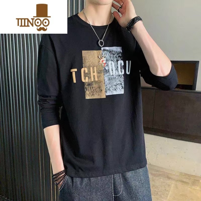 YANXU干活穿的衣服男秋衣建筑工地上班耐脏耐磨长袖t恤秋季体恤打底衫高清大图