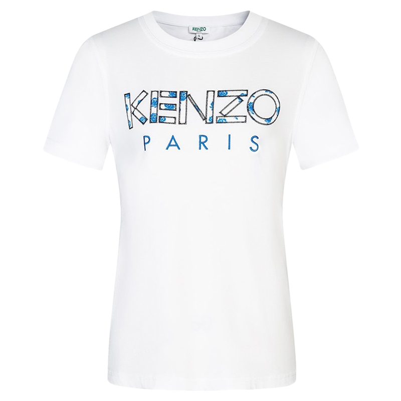 【直营】 Kenzo 高田贤三 女士全棉字母LOGO印花圆领短袖T恤F952TS721990高清大图