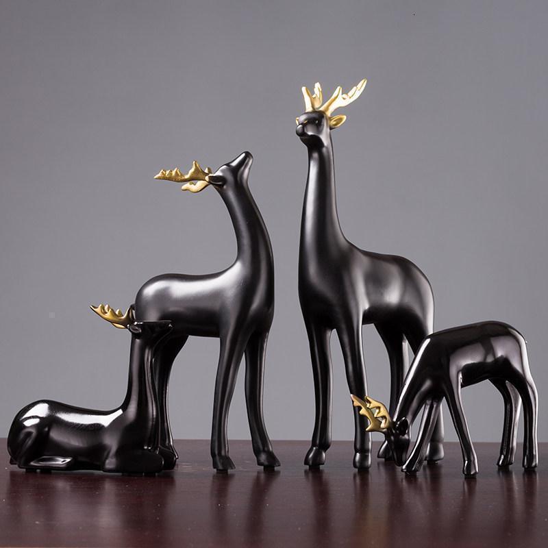 美帮汇简约现代情侣梅花鹿家居客厅装饰品摆件软装工艺品结婚电视柜高清大图