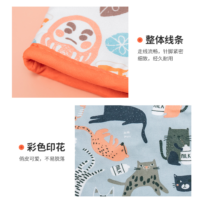 加厚隔热手套家用厨房烤箱微波炉烘焙烧烤工具耐高温防烫|花边淡黄(一双)