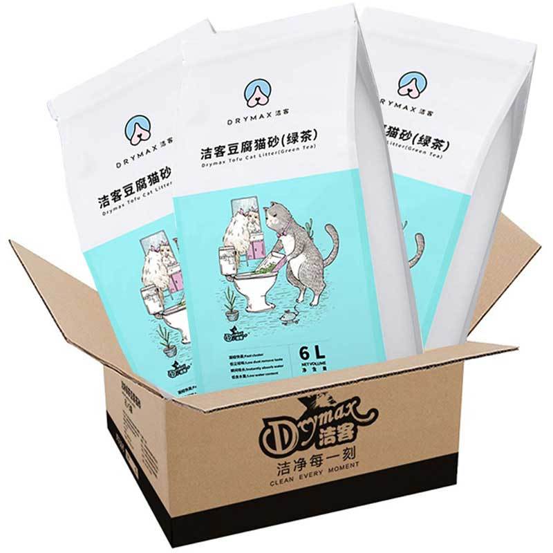 洁客(Drymax)宠物猫用吸臭豆腐猫砂7.2kg绿茶味 植物环保除臭易结团猫沙自营店貓砂宠物猫咪用品2.4kg*3图片
