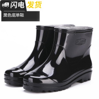 秋冬时尚短筒防雨靴胶鞋雨鞋套防滑加绒棉成人厨房工作男女雨鞋启如