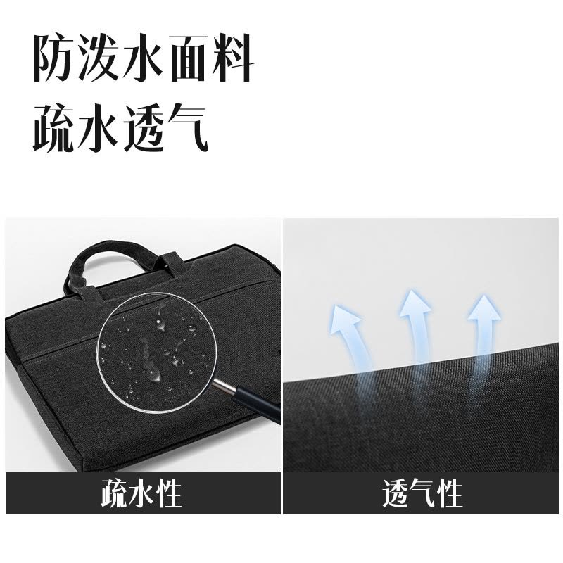 得力(deli) 加厚立体办公手提袋/会议包/事务包/商务拉链袋电脑公文包黑色5590图片