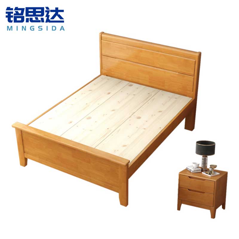 铭思达实木床1.35米含床头柜套高清大图