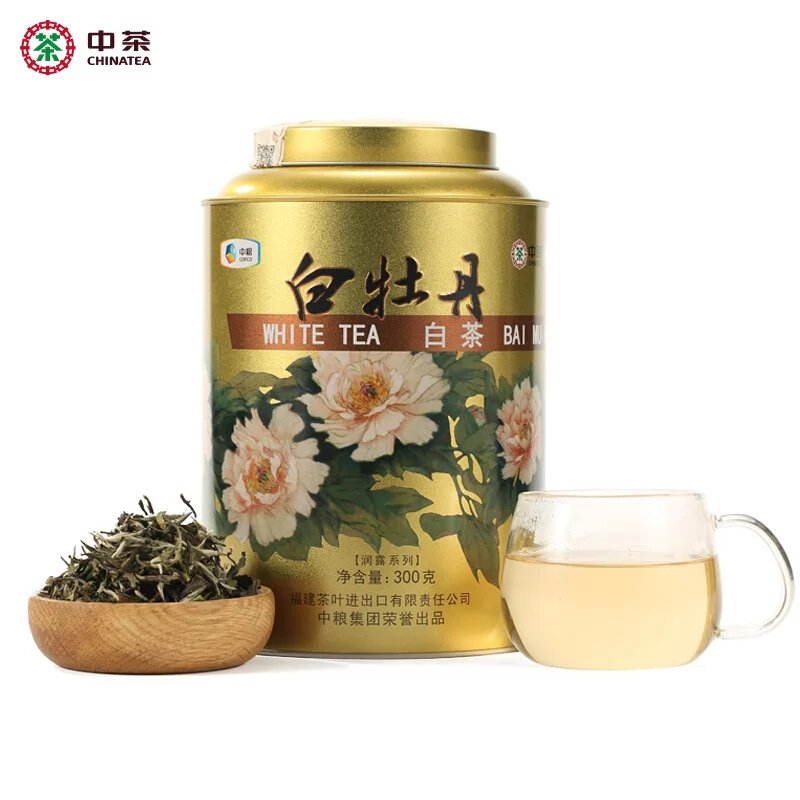 中茶 福鼎白茶 蝴蝶 茶叶 金罐白牡丹5127散罐装 300g