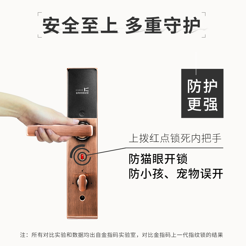 金指码指纹锁家用防盗门锁密码锁电子智能门锁感应锁木门M4铜制锁芯通用型方舌