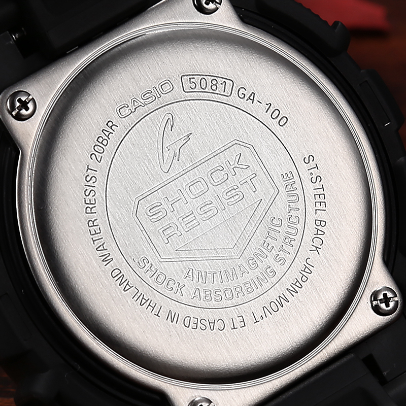 卡西欧(CASIO)手表 G-SHOCK系列多功能运动防水双显男士电子表200m水深 GA-100-1A1