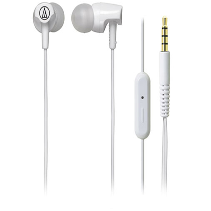 Audio Technica/铁三角 ATH-CLR100IS (白色) 入耳式线控通话耳机 智能手机专用耳麦高清大图