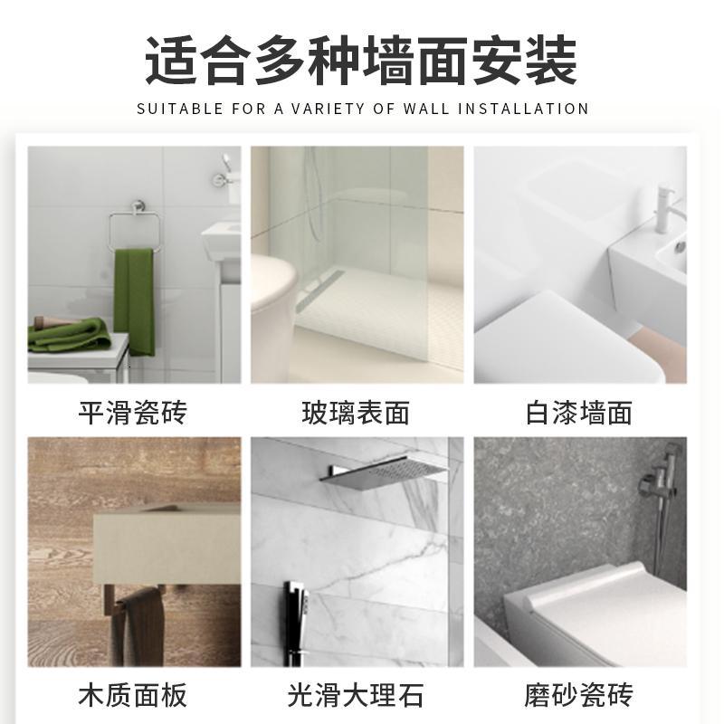 伸缩杆阳台免打孔晾衣杆升缩杆不锈钢窗帘杆晒衣撑杆浴帘杆 三维工匠 经典款90-160CM浴杆