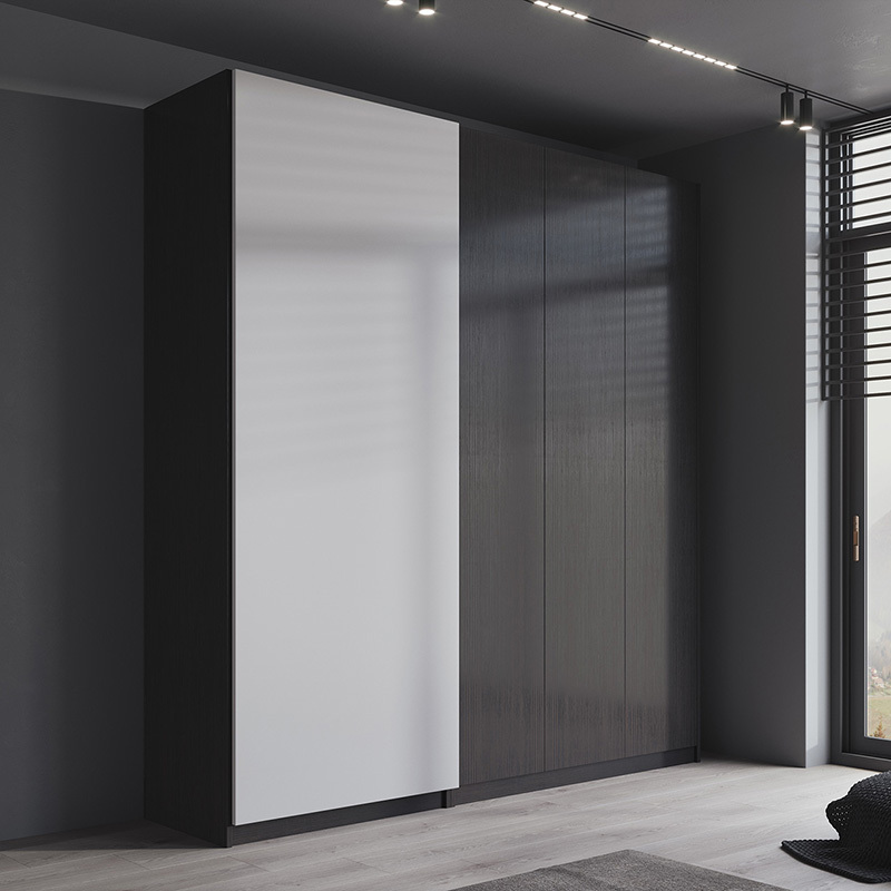 现代简约卧室衣柜板式衣橱主卧轻奢定制柜推拉门大衣柜8001