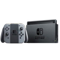 NINTENDO任天堂 SWITCH 游戏机 NS 掌上便携游戏机 港版单机标配-黑色主机灰色手柄