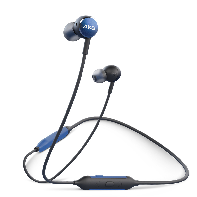 AKG/爱科技 Y100 WIRELESS无线蓝牙颈挂耳机磁吸入耳式耳机 跑步运动型耳机 海军蓝