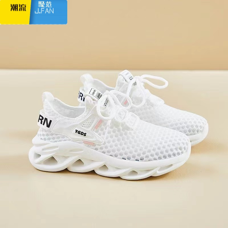 聚范男鞋夏季镂空大网眼透气网鞋厚底增高户外运动网面凉鞋