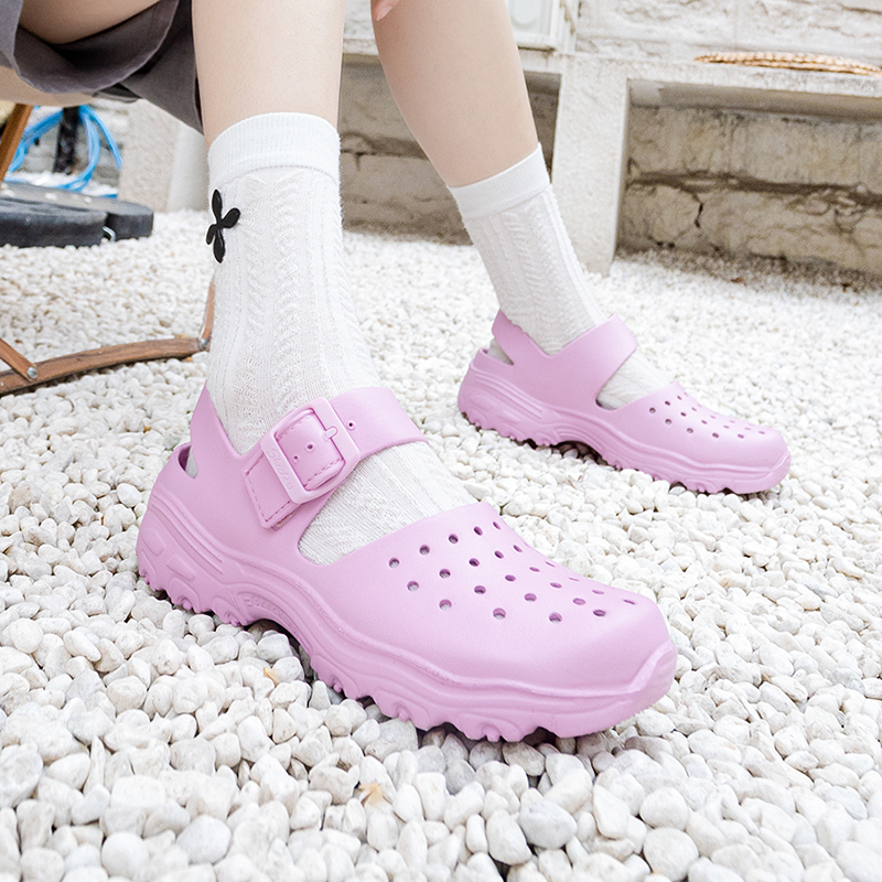 Skechers/斯凯奇女鞋新款洞洞鞋轻便透气包头凉鞋沙滩鞋111247-LIL ZP
