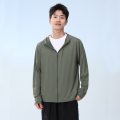 2026新款户外冰丝原纱防晒衣男透气防紫外线连帽皮肤衣厚 2XL 原纱军绿色无帽檐