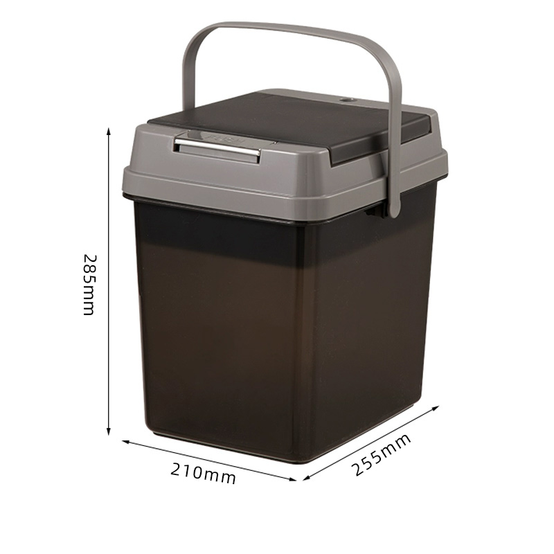 臻远ZY5070623 茶水桶茶桶废水桶茶叶茶渣桶 灰黑色7L含茶配四件套高清大图