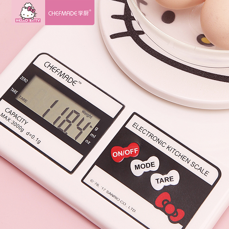 学厨 烘焙工具 蛋糕模具HELLO KITTY(凯蒂猫)正版授权日式电子秤厨房烘焙称 厨房工具KT7014