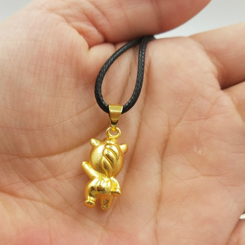 3D铜镀金十二生肖坠男女款本命年项坠项链随身小挂件PTJWX7722送女朋友七夕情人节礼物