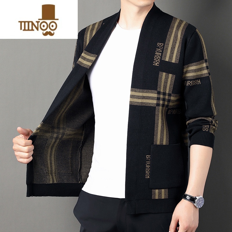 YANXU男士开衫春毛衣针织衫新款潮流休闲百搭青年外套上衣服高清大图