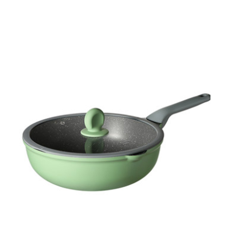 炊大皇不粘炒锅少油烟麦饭石炒菜锅平底锅家用锅具燃气电磁炉通用/