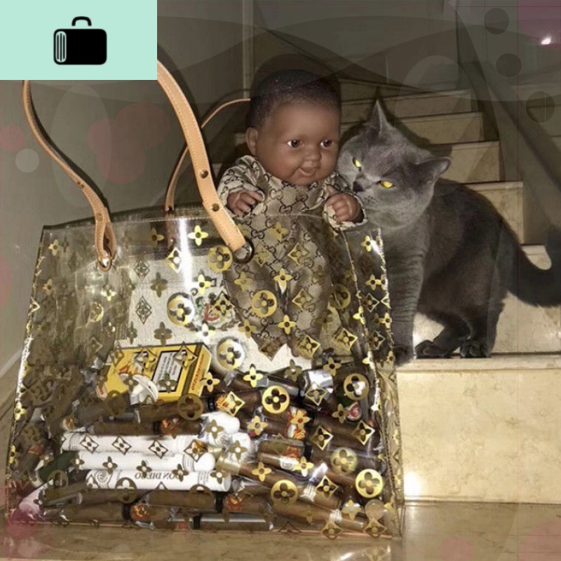 2020新款ins同款网红包包女 潮韩版百搭透明大包沙滩包学生斜挎包NEW LAKE 主图色【金色印花】高清大图