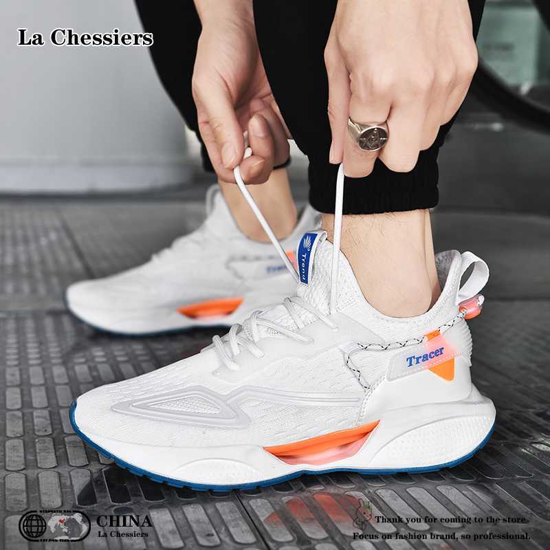 La Chessiers男鞋2025春季新款轻便男士鞋子运动休闲鞋软底减震网面情侣大码跑步鞋图片