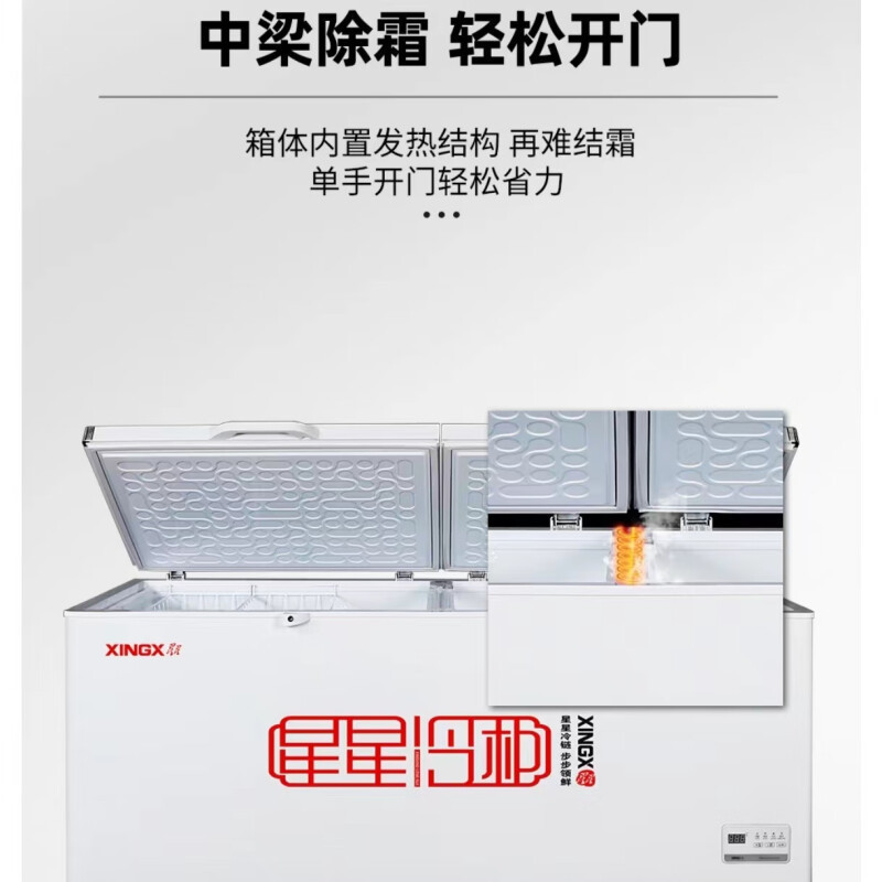 星星(XINGX)BD/BC-1088GD商用大容量单温冷藏冷冻转换一级能效速冻卧式冷柜高清大图