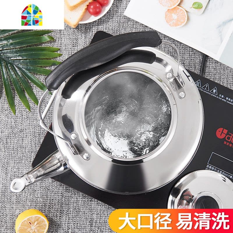 超厚新款304不锈钢4至10升鸣音大容量家用烧水壶煤气电磁炉 FENGHOU 5升鸣音水壶(304特厚款)图片