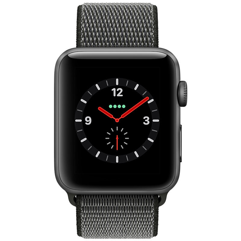 Apple Watch Series3智能手表 GPS+蜂窝网络款 42毫米 深空灰色铝金属表壳 深橄榄色回环式运动表带
