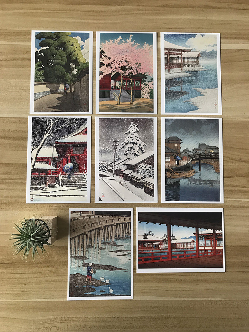[正版]出类艺术明信片:至爱 川濑巴水浪漫风景版画精品集文艺唯美小清新日本风景明信片山水画创意生日卡唯美日系古风插画集高清大图