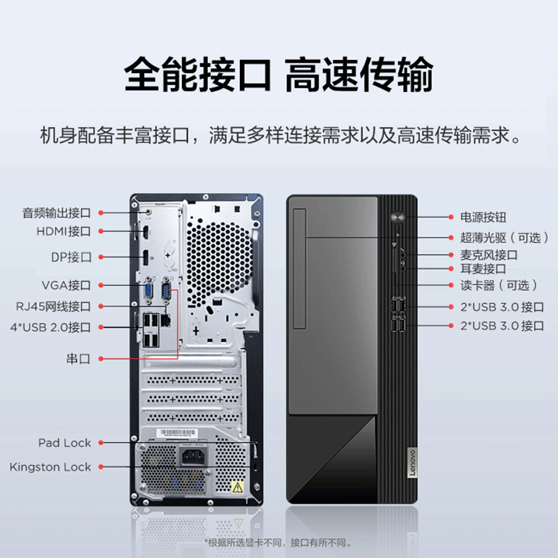 联想(Lenovo)扬天M460(I3-10105 4G 1T集成无驱+21.5)
