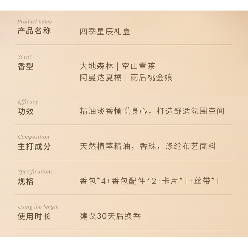 独特艾琳四季星辰车载香薰礼盒高清大图