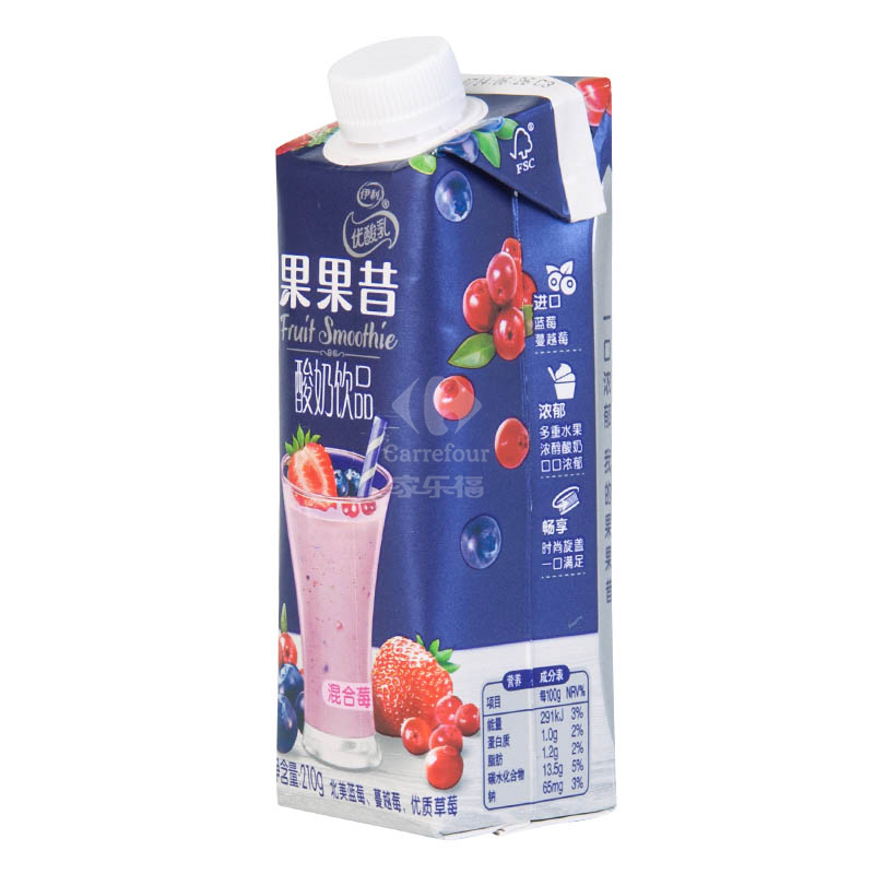 伊利果果昔酸奶饮品210g*12盒