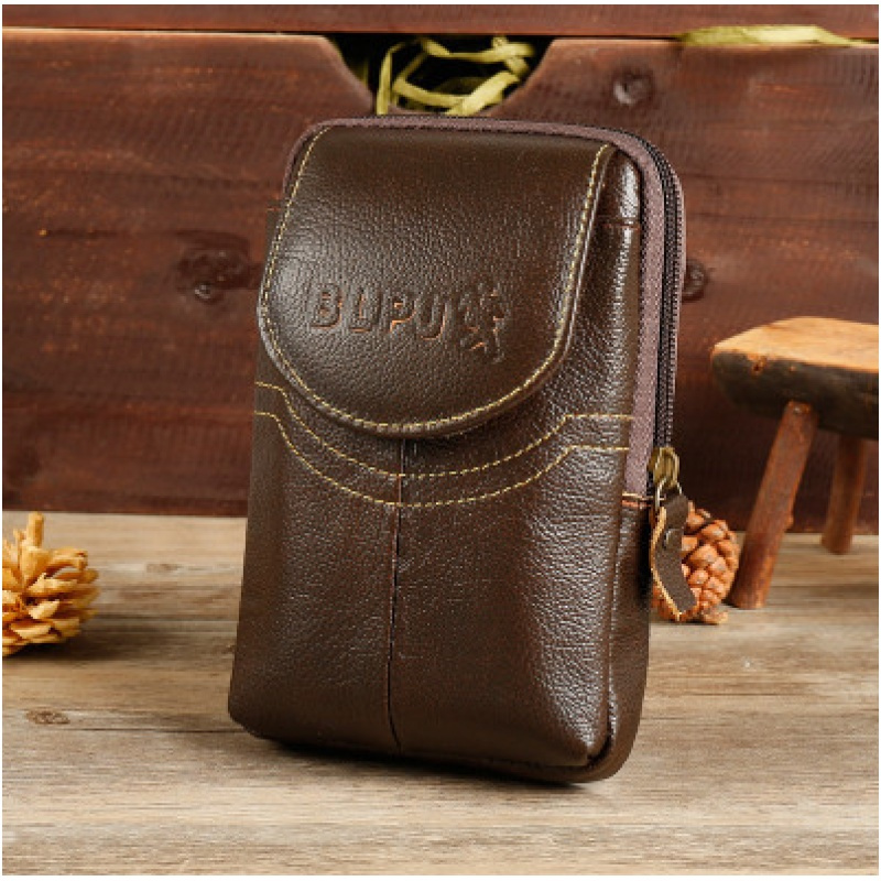 通用手机包男士穿皮带腰包6寸55寸5寸横款真皮手机袋老年套皮套