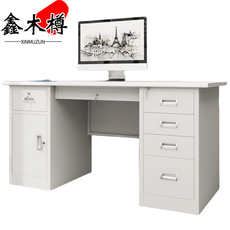 鑫木樽钢制职员桌1.2m张高清大图
