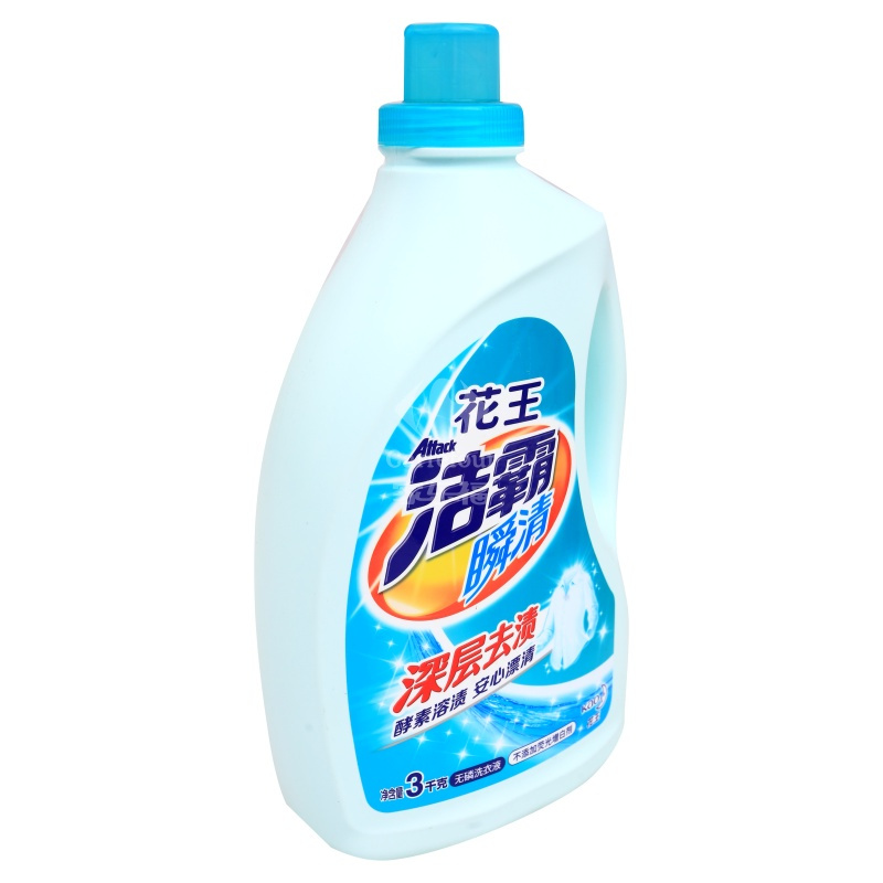 洁霸(Attack)瞬清无磷洗衣液3kg/瓶 花王出品