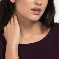 施华洛世奇(SWAROVSKI) 新款方形水晶项链女士 人造水晶 送恋人 玫瑰金色5510698
