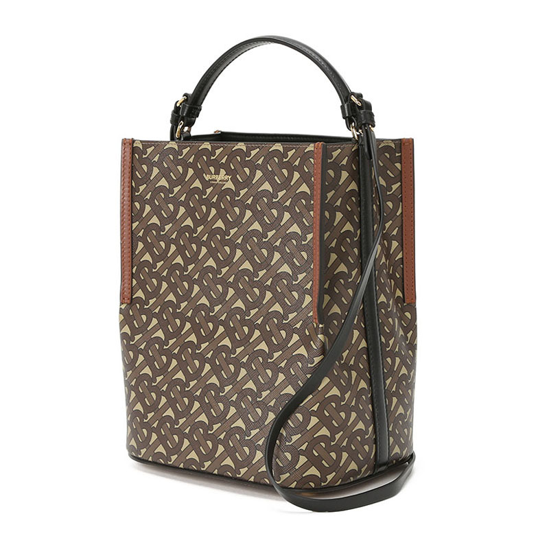 BURBERRY PEGGY 水桶包小号 字母印字标TB LOGO织物8026825