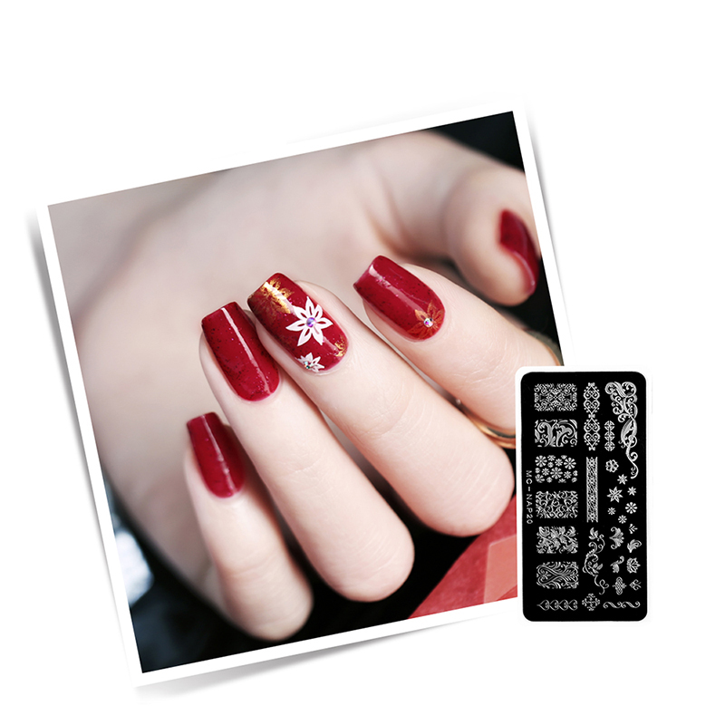 Miss Candy美甲工具 DIY美甲印花钢板指甲美甲模板印花版印花模板藤蔓花NAP20高清大图