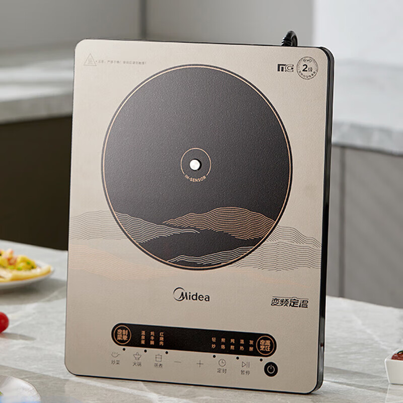 美的电磁炉变频定温一体面板4D防水2200W家用恒匀火精细烹饪电磁灶MC-22RB01高清大图