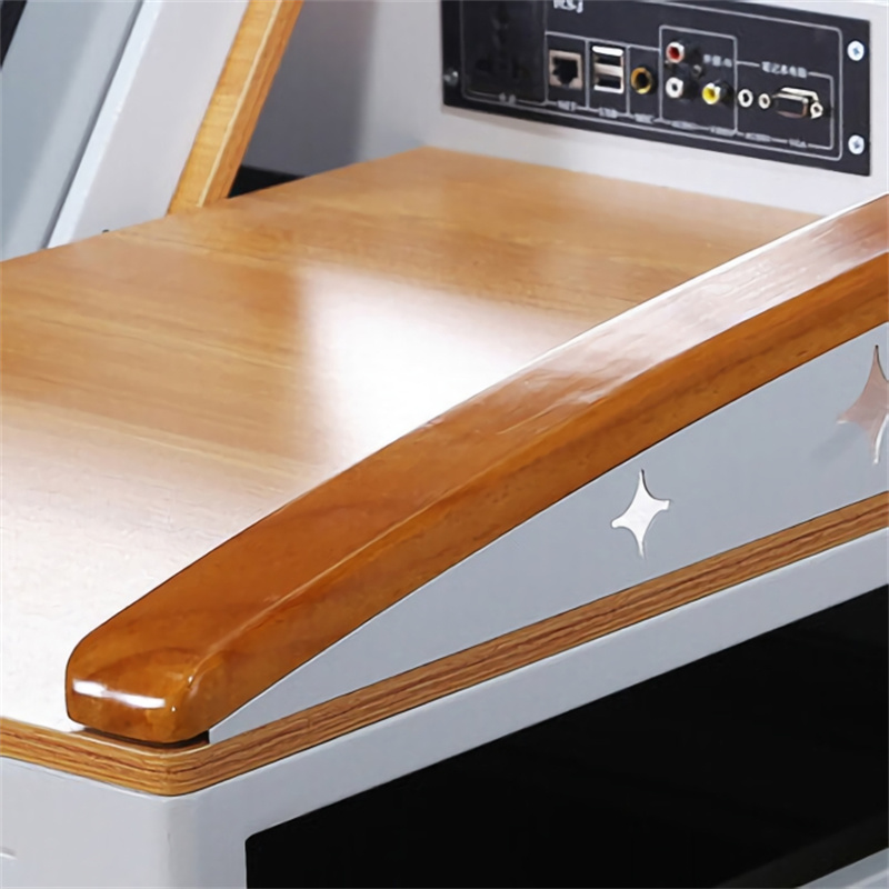 戴劲 多媒体演讲桌班班通讲台中控讲桌电教桌多功能讲桌 款二木制面高清大图