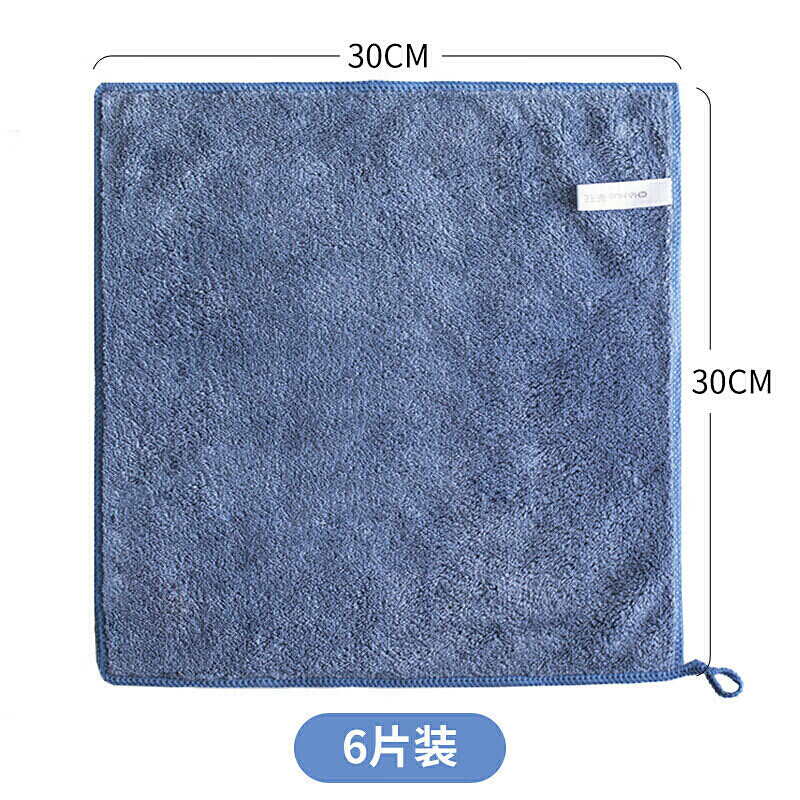 茶花(CHAHUA)抹布厨房洗碗布30*30cm*6片百洁布洗碗巾超吸水不掉毛擦手巾* 220003高清大图