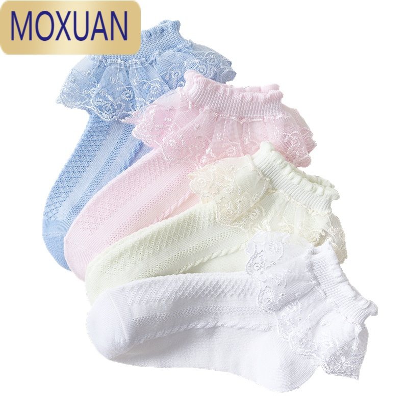 MOXUAN儿童花边袜女童夏季薄款春秋日系蕾丝公主白色舞蹈袜拉丁袜子